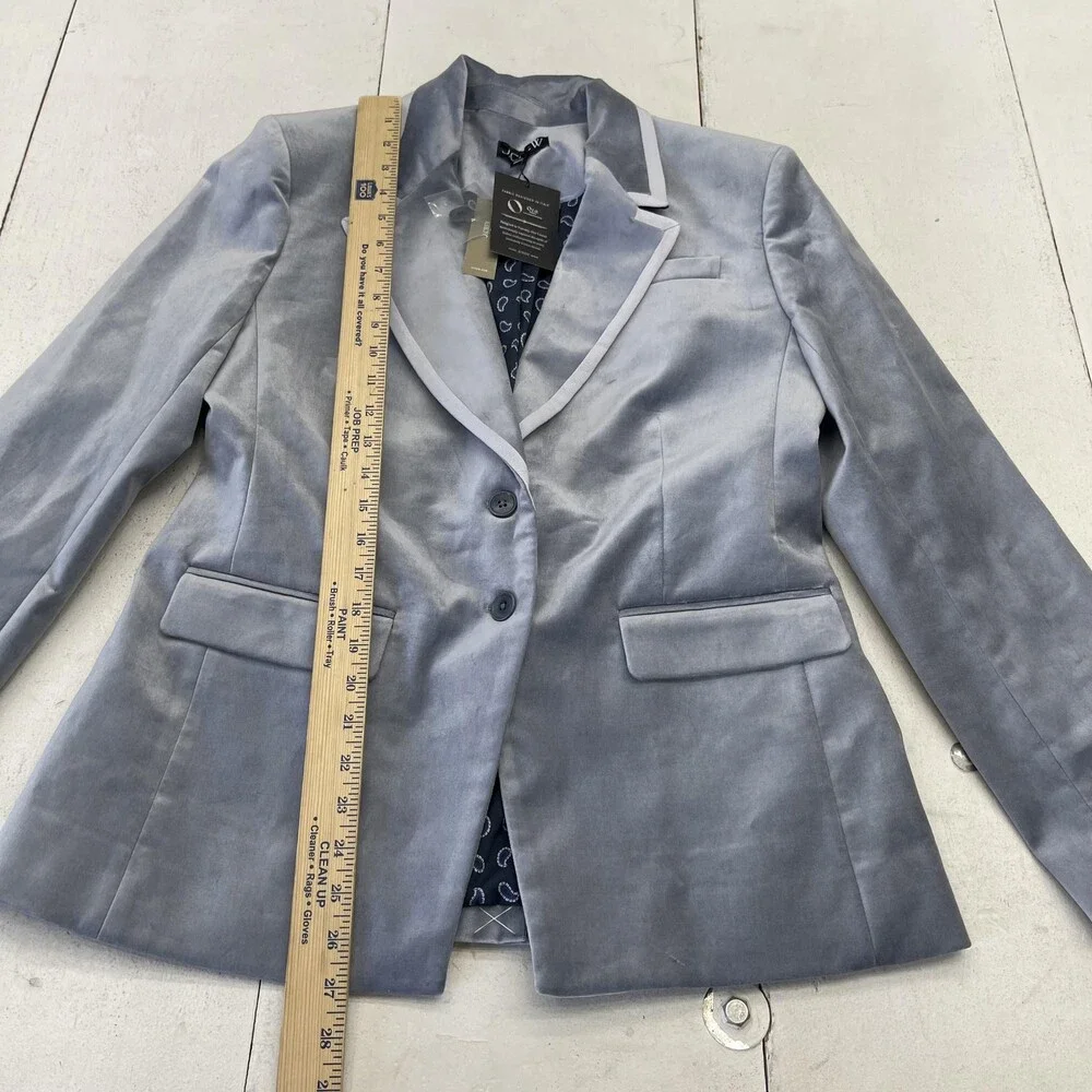 J.Crew Tuxedo Blazer Jacket Womens 10 Gray Velvet Two Button Lined Work Party - Picture 6 of 9